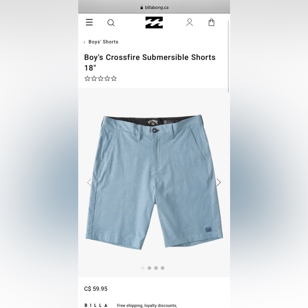 🏌️⛳️Billabong Youth Crossfire Submersibles